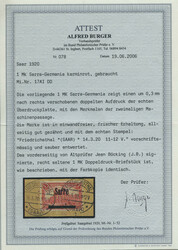 1 M. Freimarke 1920, gezähnt "A", Type I. Die allseits gut gezähnte ...